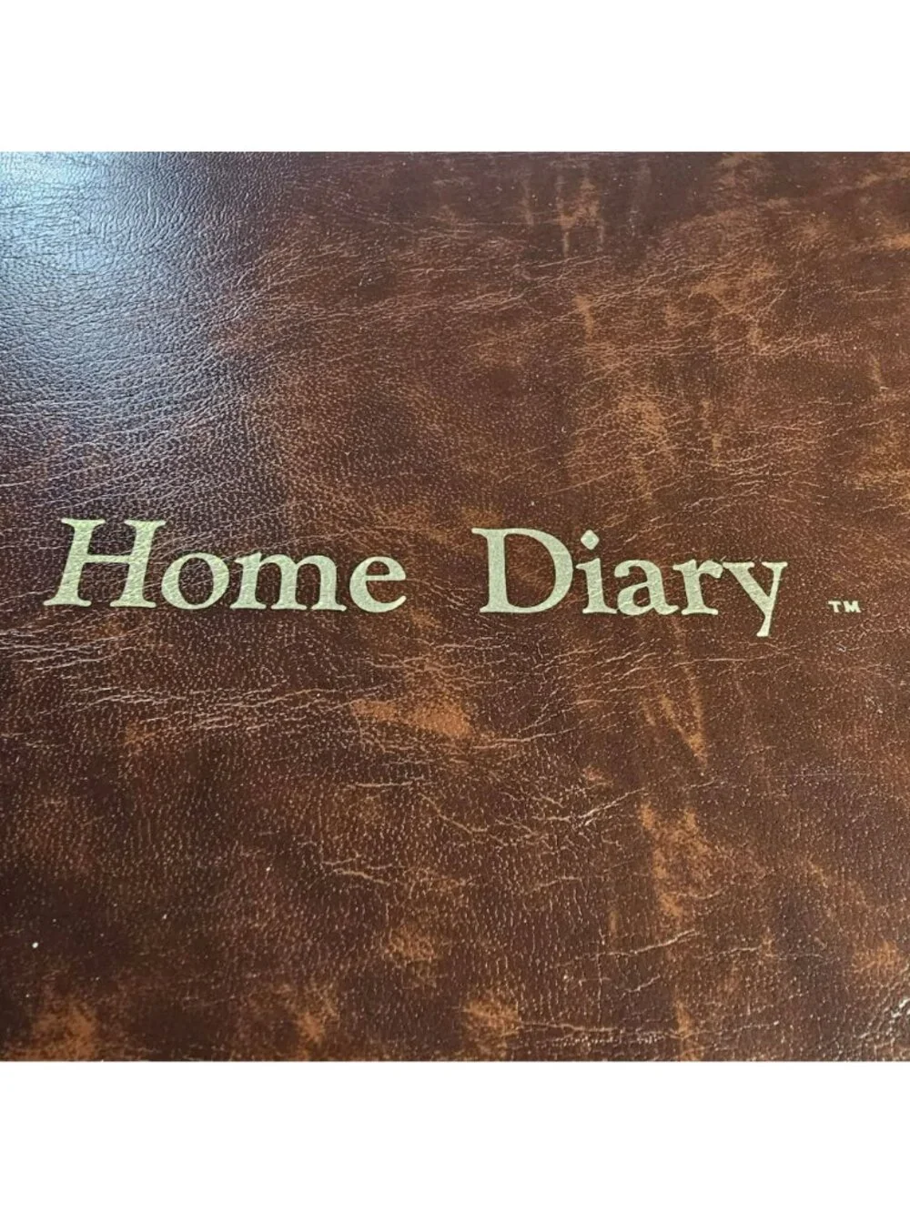 Vintage Home Diary Brown Faux Leather Document Binder with Log Book 11x12